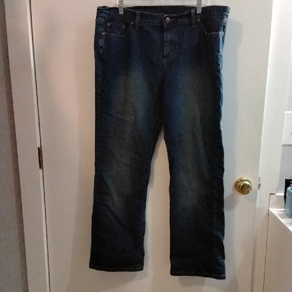 Classic  Blue Jeans With Gold Sparkles. Size 16.